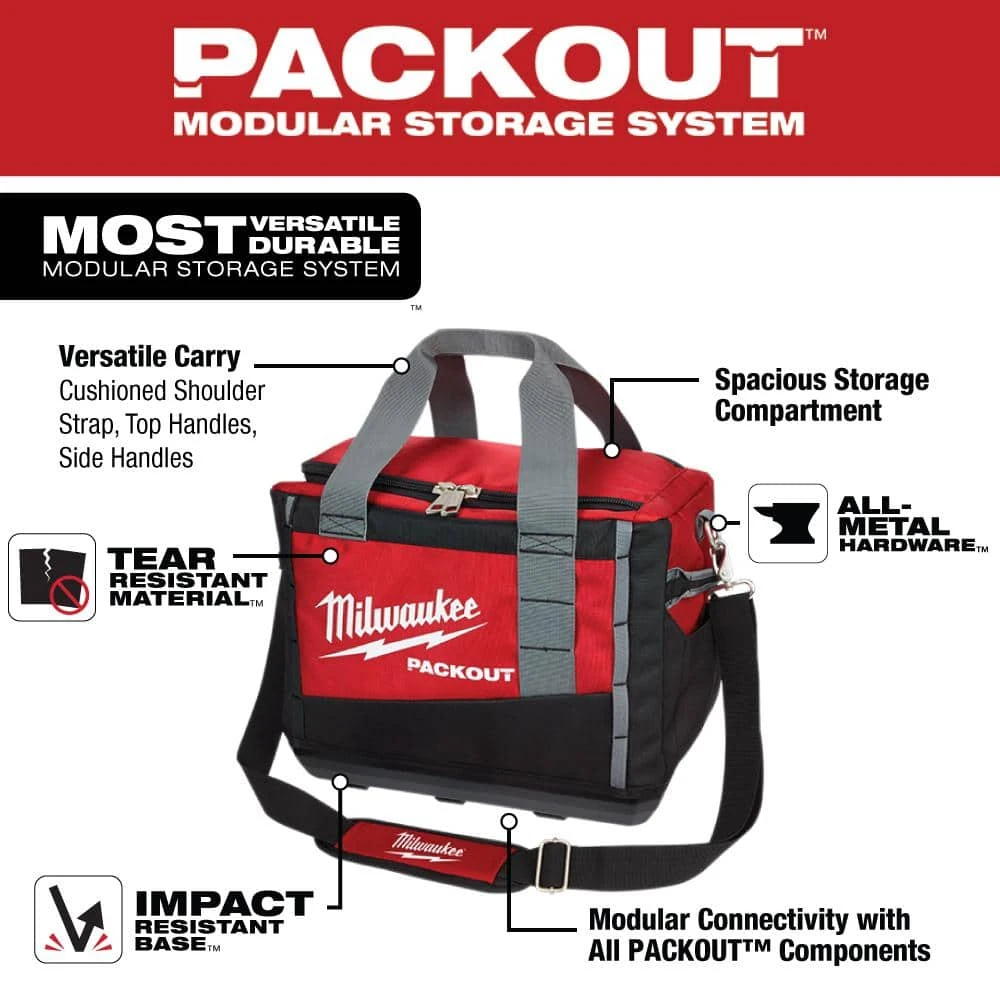 Milwaukee 15 in. PACKOUT Tool Bag & Electrician Hand Tool Set (9-Piece) 4 Milwaukee 15 in. PACKOUT Tool Bag & Electrician Hand Tool Set (9-Piece) - Image 2