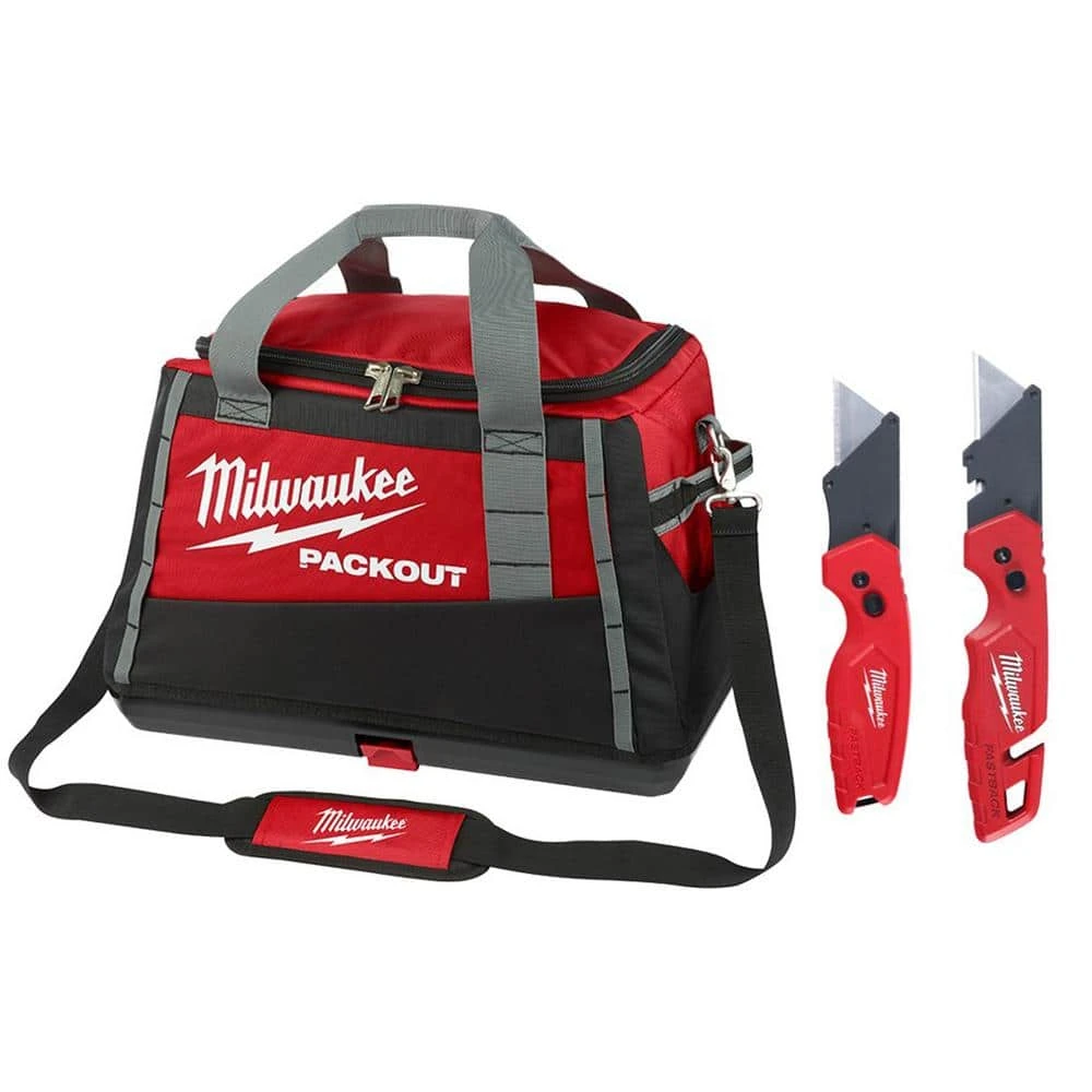 Milwaukee 20 in. PACKOUT Tool Bag with Fastback Folding Utility Knife Set (2-Pack) 3 Milwaukee 20 in. PACKOUT Tool Bag with Fastback Folding Utility Knife Set (2-Pack)