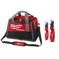 Milwaukee 20 in. PACKOUT Tool Bag with FASTBACK 6-In-1 Folding Utility Knife and FASTBACK Compact Folding Utility Knife Set