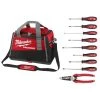 Milwaukee 20 in. PACKOUT Tool Bag with 6-in-1 Wire Strippers Pliers and Screwdriver Set (10-Piece) -Tool Storage Online Shop red milwaukee modular tool storage systems 48 22 8322 48 22 2718 48 22 3079 64 1000