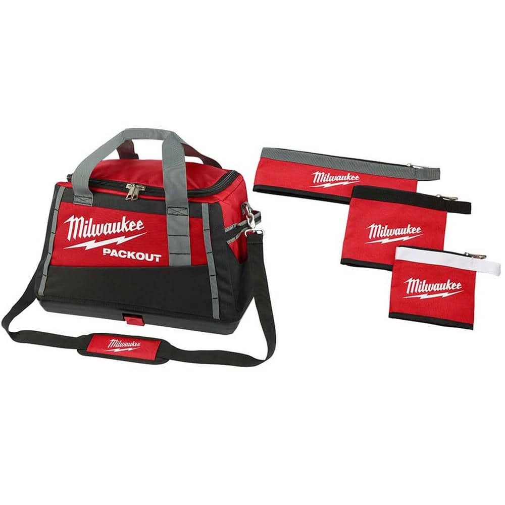Milwaukee 20 in. PACKOUT Tool Bag with Multi-Size Zipper Tool Bags in Red (3-Pack) 3 Milwaukee 20 in. PACKOUT Tool Bag with Multi-Size Zipper Tool Bags in Red (3-Pack)