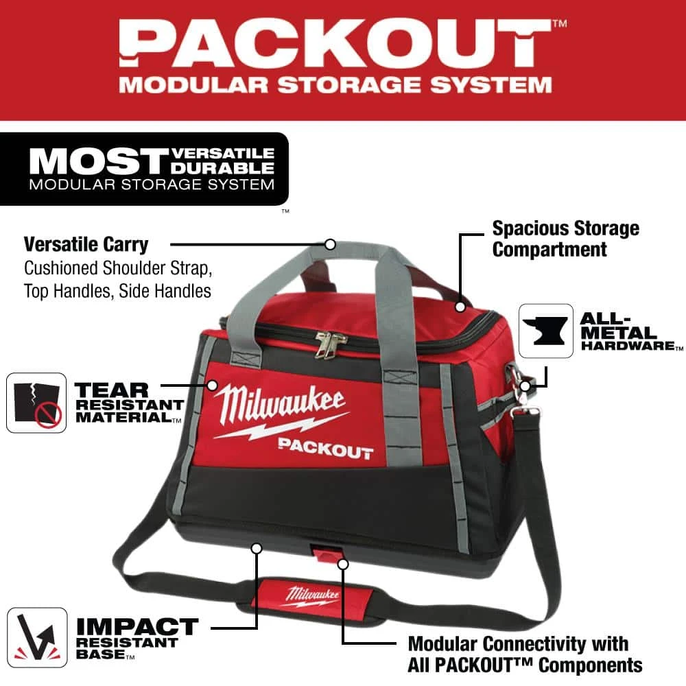 Milwaukee 20 in. PACKOUT Tool Bag with Multi-Size Zipper Tool Bags in Red (3-Pack) 4 Milwaukee 20 in. PACKOUT Tool Bag with Multi-Size Zipper Tool Bags in Red (3-Pack) - Image 2