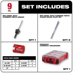 Milwaukee 20 in. PACKOUT Tool Bag with BIG HAWG Carbide Hole Saw Kit with PACKOUT Case (9-Piece) 16 Milwaukee 20 in. PACKOUT Tool Bag with BIG HAWG Carbide Hole Saw Kit with PACKOUT Case (9-Piece) -Tool Storage Online Shop red milwaukee modular tool storage systems 48 22 8322 49 56 9295 40 1000