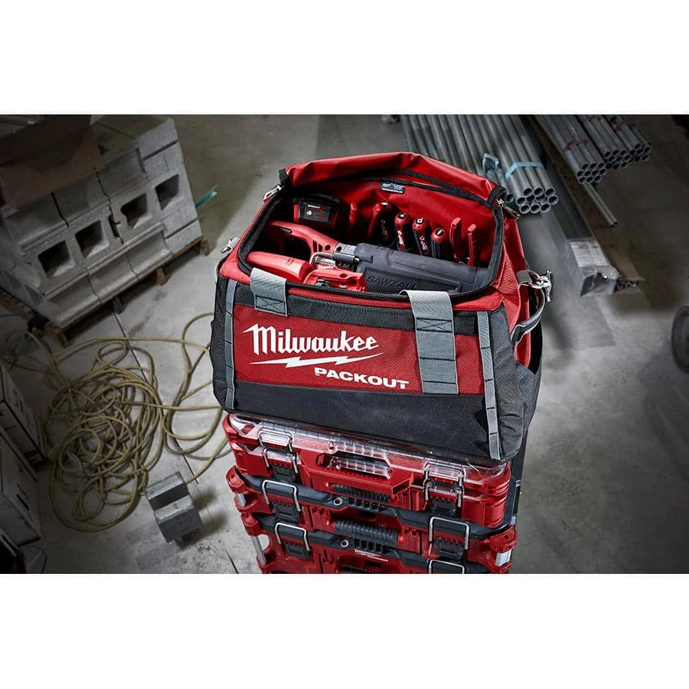 Milwaukee 20 in. PACKOUT Tool Bag with BIG HAWG Carbide Hole Saw Kit with PACKOUT Case (9-Piece) 11 Milwaukee 20 in. PACKOUT Tool Bag with BIG HAWG Carbide Hole Saw Kit with PACKOUT Case (9-Piece) - Image 9