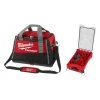 Milwaukee 20 in. PACKOUT Tool Bag with BIG HAWG Carbide Hole Saw Kit with PACKOUT Case (9-Piece) -Tool Storage Online Shop red milwaukee modular tool storage systems 48 22 8322 49 56 9295 64 1000