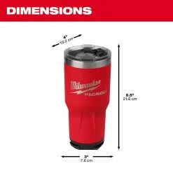 Milwaukee PACKOUT Red 30 oz. Tumbler -Tool Storage Online Shop red milwaukee modular tool storage systems 48 22 8393r 40 1000