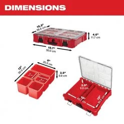 Milwaukee PACKOUT 11-Compartment Impact Resistant Portable Small Parts Organizer -Tool Storage Online Shop red milwaukee modular tool storage systems 48 22 8430 40 1000
