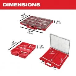 Milwaukee PACKOUT 11-Compartment Low-Profile Impact Resistant Portable Small Parts Organizer 15 Milwaukee PACKOUT 11-Compartment Low-Profile Impact Resistant Portable Small Parts Organizer -Tool Storage Online Shop red milwaukee modular tool storage systems 48 22 8431 40 1000