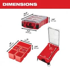 Milwaukee PACKOUT 5-Compartments Small Parts Organizer -Tool Storage Online Shop red milwaukee modular tool storage systems 48 22 8435 40 1000