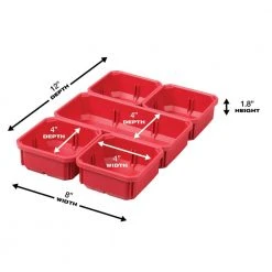Milwaukee PACKOUT 5-Compartment Low-Profile Compact Small Parts Organizer (5-Pack) 15 Milwaukee PACKOUT 5-Compartment Low-Profile Compact Small Parts Organizer (5-Pack) -Tool Storage Online Shop red milwaukee modular tool storage systems 48 22 8436x5 a0 1000