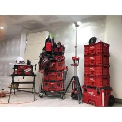 Milwaukee PACKOUT 18.6 in. Tool Storage Crate Bin with Carrying Handles and 50 lbs. Weight Capacity -Tool Storage Online Shop red milwaukee modular tool storage systems 48 22 8440 1d 1000