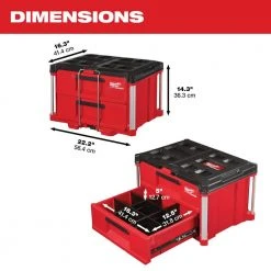 Milwaukee PACKOUT 22 in. 2-Drawer Tool Box with Metal Reinforced Corners -Tool Storage Online Shop red milwaukee modular tool storage systems 48 22 8442 40 1000