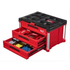 Milwaukee PACKOUT 22 in. Modular 3-Drawer Tool Box with Metal Reinforced Corners 19 Milwaukee PACKOUT 22 in. Modular 3-Drawer Tool Box with Metal Reinforced Corners -Tool Storage Online Shop red milwaukee modular tool storage systems 48 22 8443 a0 1000 1