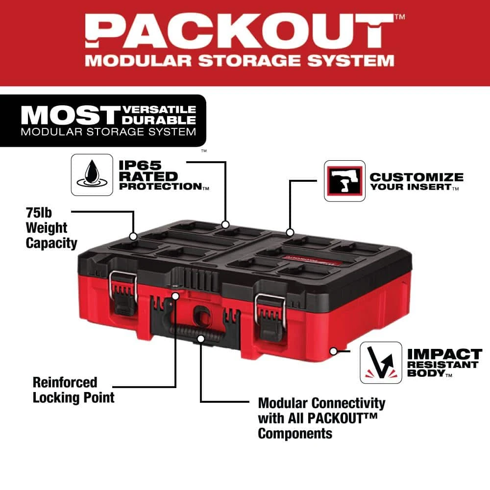 Milwaukee PACKOUT 16 in. Portable Modular Tool-Box Case with Customizable Insert 4 Milwaukee PACKOUT 16 in. Portable Modular Tool-Box Case with Customizable Insert - Image 2