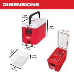 Milwaukee PACKOUT 10 in. Red 16 qt. Compact Cooler -Tool Storage Online Shop red milwaukee modular tool storage systems 48 22 8460 40 1000