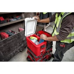 Milwaukee PACKOUT 10 in. Red 16 qt. Compact Cooler -Tool Storage Online Shop red milwaukee modular tool storage systems 48 22 8460 76 1000