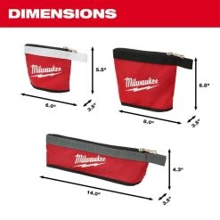Milwaukee 14 in., 8 in. and 6 in. Multi-Size Zipper Tool Bags in Red (3-Pack) -Tool Storage Online Shop red milwaukee tool bags 48 22 8183 a0 1000