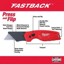 Milwaukee Jobsite Backpack with Fastback Knives (2-Pack) -Tool Storage Online Shop red milwaukee tool bags 48 22 8200 48 22 1503 a0 1000