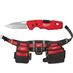 Milwaukee Adjustable Electricians Work Belt with 5-in-1 Folding Knife