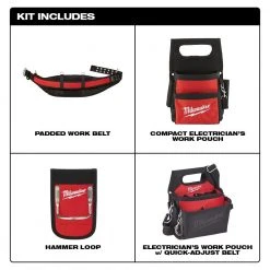 Milwaukee Adjustable Electricians Waist Tool Belt with Screwdriver Set (11-Piece) -Tool Storage Online Shop red milwaukee tool belts 48 22 8110 48 22 2710 1d 1000