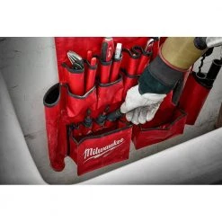 Milwaukee Lineman's Aerial Tool Apron with Lineman's High Leverage Ratcheting Wrench with Smooth Strike Face (2-Piece) -Tool Storage Online Shop red milwaukee tool belts 48 22 8290 48 22 9213 44 1000