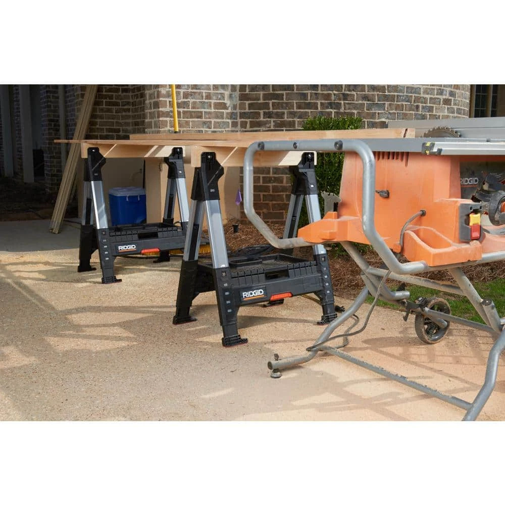 RIDGID 32 in. Adjustable Folding Sawhorse 5 RIDGID 32 in. Adjustable Folding Sawhorse - Image 3
