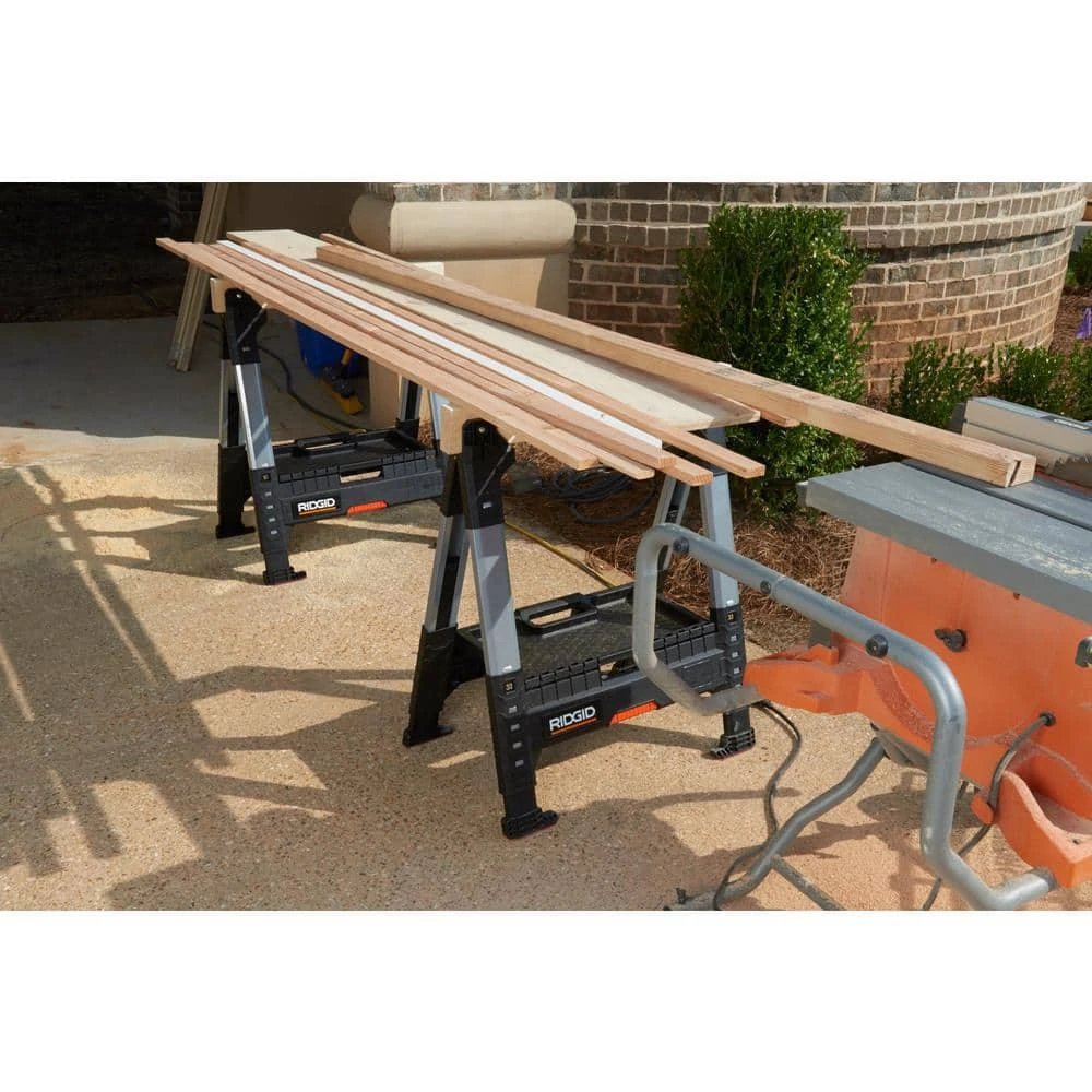 RIDGID 32 in. Adjustable Folding Sawhorse 6 RIDGID 32 in. Adjustable Folding Sawhorse - Image 4