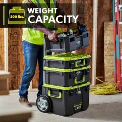 RYOBI LINK Rolling Tool Box with LINK Medium Tool Box and LINK Standard Tool Box -Tool Storage Online Shop ryobi green ryobi modular tool storage systems stm201 stm102 stm101 77 1000