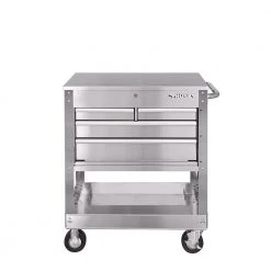 Husky 33 in. 4-Drawer Stainless Steel Mechanics Cart -Tool Storage Online Shop stainless steel tool carts houc3304jx1 1f 1000