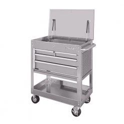 Husky 33 in. 4-Drawer Stainless Steel Mechanics Cart -Tool Storage Online Shop stainless steel tool carts houc3304jx1 c3 1000