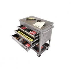Husky 33 in. 4-Drawer Stainless Steel Mechanics Cart -Tool Storage Online Shop stainless steel tool carts houc3304jx1 d4 1000