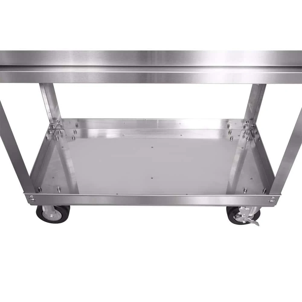 Husky 36 in. 3-Drawer with Solid Wood Top, Stainless Steel Utility Cart 12 Husky 36 in. 3-Drawer with Solid Wood Top, Stainless Steel Utility Cart - Image 10