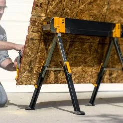 TOUGHBUILT 39.9" to 45.9"W x 25" to 32"H C700 Adjustable Sawhorse and Jobsite Table with 1300 lb capacity -Tool Storage Online Shop toughbuilt saw horses tb c700 a0 1000